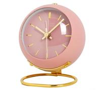 Silent Alarm Clocks Bedside Non Tickin,Simple Luminous Analogue Alarm Glow In The Dark Desk Clock With Light Snooze Quiet Bedroom For Heavy Sleepers Office Table(Pink)