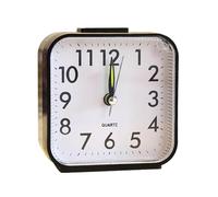 Silent Alarm Clocks Bedside, Non Ticking Table Clocks Battery Powered Analog Alarm Clock, Large Display Snooze Night Light Clocks Small Loud Alarm Luminous Travel Alarm Clock for Deep Sleeper, Black