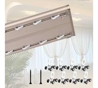 Silent Aluminium Curtain Track System for Ceiling Mount 2-Layer Design with Smooth Gliding Wheels Perfect for Bedroom and Home Decor - Available in d 1.4m to 4.6m (14.8ft)