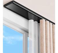 Silent Aluminium Double Curtain Track for Suspended Ceilings - Easy Install Room Divider for Living Room Bedroom Hospital - Nero 2.2m (7.2ft)