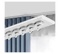 Silent Aluminum Alloy Curtain Track Set with Steel Rollers for Smooth Draping 1.7M (67IN) Ideal for Bedroom Living Room & Office - White Color