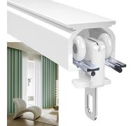Silent Aluminum Curtain Rod 1m to 6m Ceiling Wall Mount Sliding Curtain Pole with Hooks Perfect for Room Dividers Indoor Outdoor Use & Stylish.