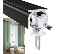 Silent Aluminum Curtain Rod for Wall & Ceiling Adjustable 1m to 6m Sliding Hooks Included Perfect for Room Dividers Indoor & Outdoor Use Easy Installation