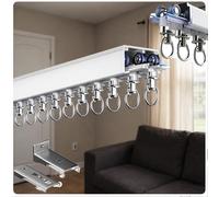 Silent Aluminum Curtain Track 1.0m5.0mWall/Ceiling Mount for Room Divider Office Living Room Bedroom BalconyEasy Install SpaceSaving Design