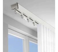 Silent Aluminum Curtain Track Set with Rollers 1Way Design Complete Accessories for Living Room Bedroom & Bathroom3./10.8ft White HeavyDuty Easy Installation