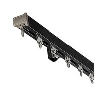 Silent Aluminum Curtain Track SystemComplete 6.5m/21.3ft Set with Rollers & Accessories for Living Room Bedroom Bathroom1Way Stylish Black Design