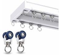 Silent Aluminum Double ain Ra1.1-5m Ceiling Mounted 2m (6.6ft) - Ele White Window Rod for Living Room & Bathroom & Slish Home Décor