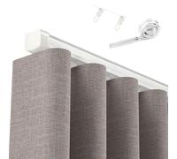 Silent Aluminum Track Rail System 4.6m (15.1ft) Heavy Duty Ceiling Mount for Room Divider Ideal for Living Room & Bedroom Built in Track for Smooth Operation (White)