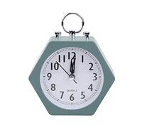 Silent Analog Alarm Clock, Compact design and Travel-friendly portable and Battery powered ascending sound night light non-ticking for children bedrooms travel bedside use