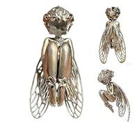 Silent Angel Pendant, 925 Sterling Silver Elegant Guardian Angel Necklace Pendant, Hand-Carved Curly Hair & Filigree Wing, for Women and Men, Perfect For Valentine's Day And Anniversaries