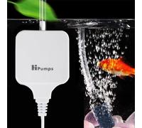 Silent Aquarium Air Pump for Fish Tank - 1.5W Ultra Quiet Oxygen Pump With Air Stone, Suitable for Small Tanks, White, M