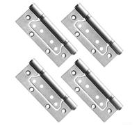 Silent Ball Bearing Slotless Door Hinge Thickened Stainless Steel No Mortise Required Heavy Load Support Reversible Design For Home Office Kitchen Black Finish 99mm Size(99mm Silver)