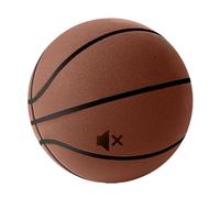 Silent Basketball Size 7/6/3, Quiet Indoor Dribble Ball for Home Training, Soft Foam Ball and Hoop Set for Handling & Practice Dribbling for Kids & Adults (Brown, No.3)