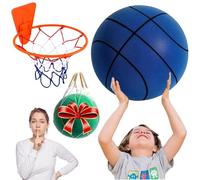 Silent Basketball Size 7/6/5, The Original Silent Foam Indoor Basketball 2.0 (Blue, Size 6)