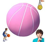 Silent Basketball, Upgraded Indoor Quiet Basketball Size 3/5/7, as Low as 2 Decibels, Soft, Flexible, Lightweight with Storage Bag (Pink, Size 3(18cm/7.1 in))