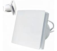 Silent Bathroom Extractor Fan, White Square High Airflow Bathroom Fan Wall Window Mounted Ventilation Fan Powerful Exhaust for Kitchen, Toilet