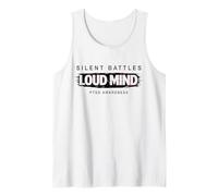 Silent Battles Loud Mind PTSD Glitch Design Mental Health Tank Top