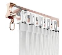 Silent Benble Curtk System Flexible Aluminum Sliding Rod with Roller 2m/6.56FT for Shower Bedroom Bay WindowEasy Top Install Adjustable Design