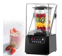 Silent Blender Commercial Grade 2200W with Soundproof Hood, 2L Jar, Ice Crusher, Smoothie Maker, Professional Food Processor, High Power Quiet Blender for Cafe, Bar