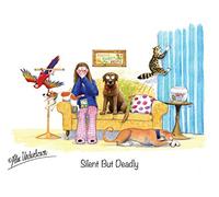 "Silent But Deadly" Funny Dog Greeting Card by Alex Underdown