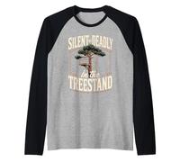 Silent But Deadly in The Treestand Bowhunter Raglan Baseball Tee