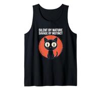Silent By Nature Savage By Instinct Funny Cat Tank Top