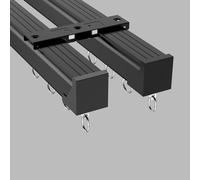 Silent Ceiling Mount Curtain Rail with Pulley System - Room Divider Pavilion Bedroom Bathroom - Adjustable Lengths 1.5m to 3.40m - Black Finish