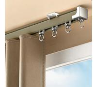 Silent Ceiling Mounted ain Track with Soundproof Strips Heavy Du 2mm Aluminum Rod 3.3-32.8ft Smooth Gliding Rail for Room Divider & Window Treatment