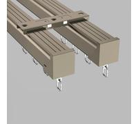 Silent Ceiling-Mounted Curtain Rail with Pulley System Ideal for Room Dividers Pavilions Bedrooms & Bathrooms - Available in Gold Sizes 1.0m to 3.40m