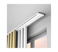 Silent Ceiling Mounted Double Curtain Track - Heavy-Duty Straight/L/U-Shape Room Dividing System for Blackout or Sheer Curtains(3.7m/12.1ft)