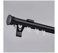 Silent Ceiling Track System Room Divider Rail Set for Wall Mounting Easy Install 1.1m (3.6ft) Length Perfect for Home Decor Color: Black