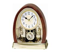 Silent Chiming Mantel Clock with Pendulum - Battery Operated Table Clock for Living Room, Kitchen, Office & Home Décor - Elegant Design for Timeless Style