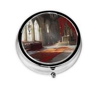 Silent Church Cute Pill Organizer - AM PM Pill Box, Small & Large Travel Pill Case, Unique Custom Design, Iron Plating, Perfect for Purse and On-The-Go