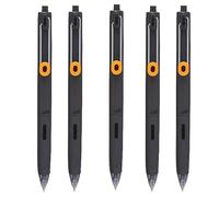 Silent Click Pen Retractable Pen with Comfortable Grip Barrel Pen Clip 0.5mm Black Ink Classroom Office Write (Color : Black, Size : 5)