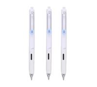Silent Click Pen Retractable Pen with Comfortable Grip Barrel Pen Clip 0.5mm Black Ink Classroom Office Write (Color : White, Size : 3)