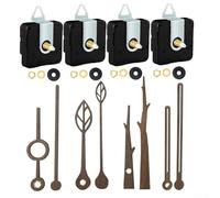 Silent Clock Movement Kit with Aluminum Hands and ABS Body, Precise and Quiet Mechanism for Various Clocks Including Frameless and Quartz, Includes 4 Sets