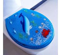 Silent-Close Toilet lid Resin-Made Universal Colour Toilet Seat Cover (U/V/O Shapes) - Silent Model Suitable for Domestic Bathrooms(J)