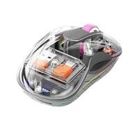 Silent Computer Control Wireless,Transparent Tri-Mode Computer Control with RGB Light - No Noise for Working Learning and Game Playing for Living Room, Dormitory, Library