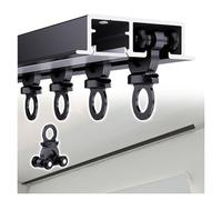 Silent Curtain Rails Ceiling Mount, Smooth Gliding Curtain Track With Friction-Free Movement, 10 8 6 4 2 M Length Room Divider Curtain Rod(Black,5.48m/18ft)