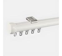 Silent Curtain Rod for Bedroom & Living Room Ceiling or Wall Mounted 220cm 7.2ft (2 x 110cm) White Drapery Track Perfect for Home Décor and Easy Installation