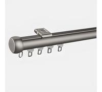 Silent Curtain Rod for Bedroom & Living Room Ceiling or Wall Mounted 330cm/10.8ft (3 x 110) Gray - Smooth Sliding Track for Easy Use and Modern Décor
