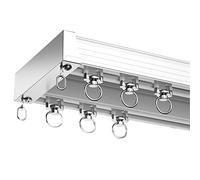 Silent Curtain Track 1-6M, Double Curtain Rails with 90° Corner, Ideal for U-Shaped & Bay Windows, White Curtain Rods, 1.8M/6Ft, Noise-Reducing Solution