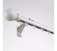 Silent Curtain Track Wall Mounted Aluminium Curtain Rod 1 Layer Drapery Rail Complete Accessories Included (White 4.6m 15.1ft) Perfect for Smooth Operation and Elegant Home Decor
