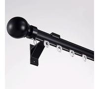 Silent Curtain Track Wall-Mounted Aluminum Curtain Rod Single-Track Drapery Rail Kit Easy Installation 19.7ft (6m) Black Ideal for Home & Office Décor