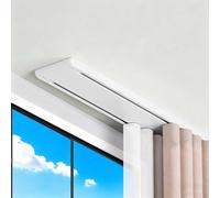 Silent Curtain Track with Pre-drilled Holes 2-Lane Ceiling-Mounted 1.6m to 4.7m Noise-Free for Home Decoration Privacy Control White (1.9m/6.2ft)