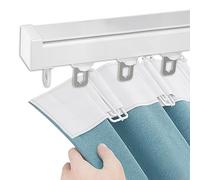Silent Curtain Track With Rollers - 50cm To 600cm Heavy-Duty Curtain Rails Slides For Windows Living Room Bedroom Home Office Room Divider, Curtain Rods Ceiling Wall Mount