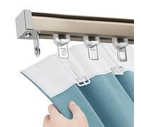 Silent Curtain Track With Rollers - 50cm To 600cm Heavy-Duty Curtain Rails Slides For Windows Living Room Bedroom Home Office Room Divider, Curtain Rods Ceiling Wall Mount