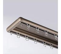 Silent Curtain Track with Wheels - Easy Install 2.9m Brown Ceiling Rail for Room Divider, Office, Caravan & Hotel Home Décor, Riel Cortina Montaje en Techo.