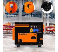 Silent Diesel Generator ATS Electric Start AVR Portable 20L Fuel Tank 13HP AC DC