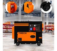 Silent Diesel Generator ATS Electric Start AVR Portable 20L Fuel Tank 13HP AC DC